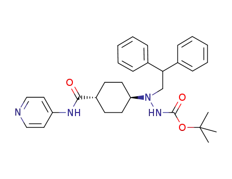 Molecular Structure of 671816-78-7 (Hydrazinecarboxylic acid,
2-(2,2-diphenylethyl)-2-[trans-4-[(4-pyridinylamino)carbonyl]cyclohexyl]-,
1,1-dimethylethyl ester)