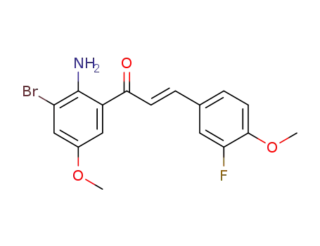 Molecular Structure of 801235-24-5 (2-Propen-1-one,
1-(2-amino-3-bromo-5-methoxyphenyl)-3-(3-fluoro-4-methoxyphenyl)-,
(2E)-)