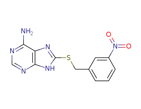 Molecular Structure of 21318-76-3 (8-[(3-nitrobenzyl)sulfanyl]-5H-purin-6-amine)