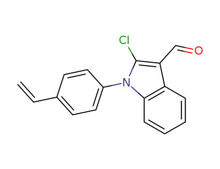 Molecular Structure of 847802-49-7 (1H-Indole-3-carboxaldehyde, 2-chloro-1-(4-ethenylphenyl)-)