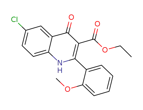 Molecular Structure of 842163-95-5 (3-Quinolinecarboxylic acid,
6-chloro-1,4-dihydro-2-(2-methoxyphenyl)-4-oxo-, ethyl ester)