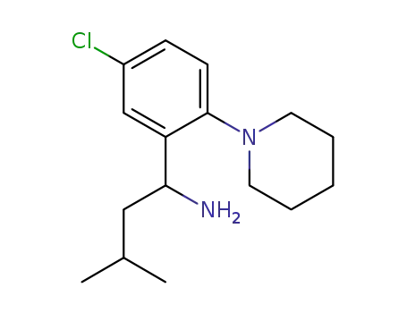 Molecular Structure of 881002-26-2 (Benzenemethanamine, 5-chloro-a-(2-methylpropyl)-2-(1-piperidinyl)-)