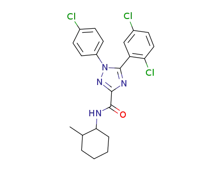 Molecular Structure of 676457-34-4 (1H-1,2,4-Triazole-3-carboxamide,
1-(4-chlorophenyl)-5-(2,5-dichlorophenyl)-N-(2-methylcyclohexyl)-)
