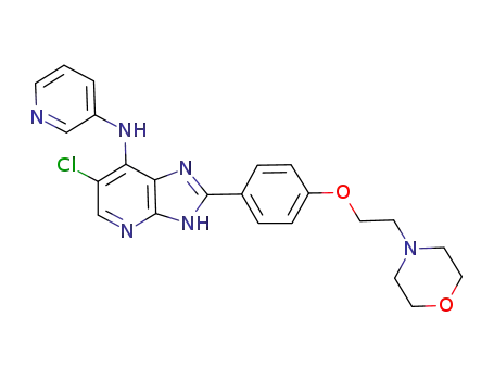 Molecular Structure of 662116-84-9 (1H-Imidazo[4,5-b]pyridin-7-amine,
6-chloro-2-[4-[2-(4-morpholinyl)ethoxy]phenyl]-N-3-pyridinyl-)
