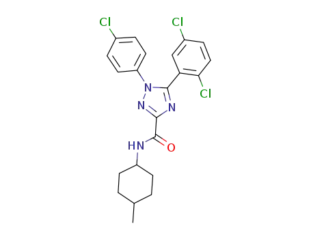 Molecular Structure of 676457-35-5 (1H-1,2,4-Triazole-3-carboxamide,
1-(4-chlorophenyl)-5-(2,5-dichlorophenyl)-N-(4-methylcyclohexyl)-)