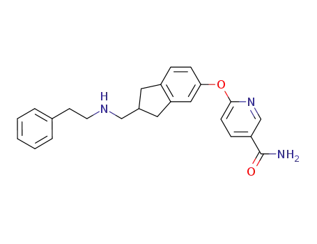 3-Pyridinecarboxamide,
6-[[2,3-dihydro-2-[[(2-phenylethyl)amino]methyl]-1H-inden-5-yl]oxy]-