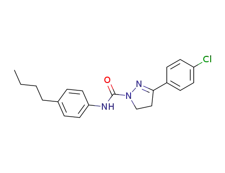 Molecular Structure of 50800-74-3 (1H-Pyrazole-1-carboxamide,
N-(4-butylphenyl)-3-(4-chlorophenyl)-4,5-dihydro-)