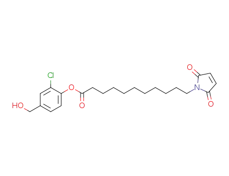 Molecular Structure of 658053-76-0 (1H-Pyrrole-1-undecanoic acid, 2,5-dihydro-2,5-dioxo-,
2-chloro-4-(hydroxymethyl)phenyl ester)