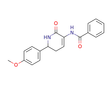Molecular Structure of 62096-73-5 (Benzamide,
N-[1,2,5,6-tetrahydro-6-(4-methoxyphenyl)-2-oxo-3-pyridinyl]-)