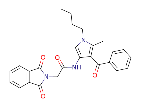Molecular Structure of 57436-03-0 (2H-Isoindole-2-acetamide,
N-(4-benzoyl-1-butyl-5-methyl-1H-pyrrol-3-yl)-1,3-dihydro-1,3-dioxo-)