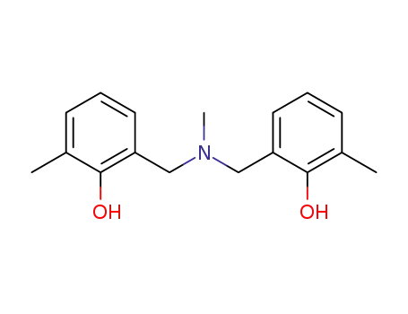 Molecular Structure of 3534-22-3 (Phenol,2,2'-[(methylimino)bis(methylene)]bis[6-methyl-)