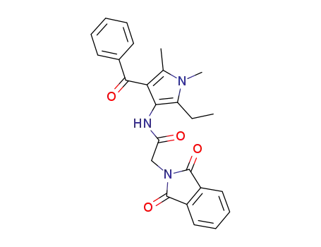 Molecular Structure of 57435-97-9 (2H-Isoindole-2-acetamide,
N-(4-benzoyl-2-ethyl-1,5-dimethyl-1H-pyrrol-3-yl)-1,3-dihydro-1,3-dioxo-)
