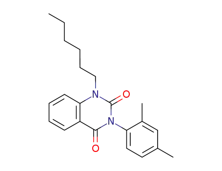 Molecular Structure of 60942-86-1 (2,4(1H,3H)-Quinazolinedione, 3-(2,4-dimethylphenyl)-1-hexyl-)