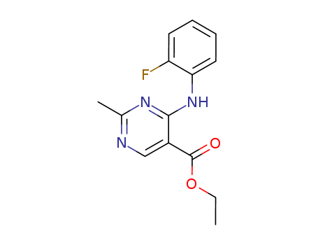 5-Pyrimidinecarboxylicacid, 4-[(2-fluorophenyl)amino]-2-methyl-, ethyl ester cas  1513-09-3