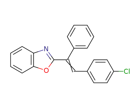 Molecular Structure of 51737-30-5 (Benzoxazole, 2-[2-(4-chlorophenyl)-1-phenylethenyl]-)