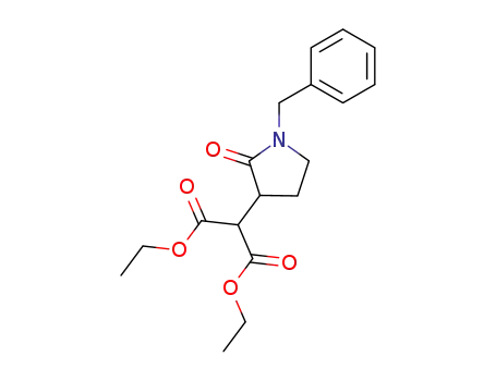 Molecular Structure of 61006-65-3 (Propanedioic acid, [2-oxo-1-(phenylmethyl)-3-pyrrolidinyl]-, diethyl ester)