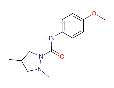 Molecular Structure of 69164-09-6 (1-Pyrazolidinecarboxamide, N-(4-methoxyphenyl)-2,4-dimethyl-)