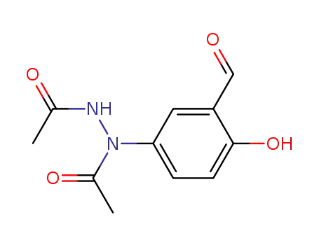 Molecular Structure of 62480-36-8 (Acetic acid, 2-acetyl-1-(3-formyl-4-hydroxyphenyl)hydrazide)
