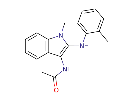 Molecular Structure of 63112-76-5 (Acetamide, N-[1-methyl-2-[(2-methylphenyl)amino]-1H-indol-3-yl]-)