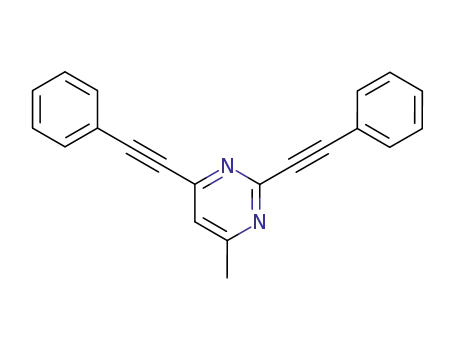 Molecular Structure of 66298-46-2 (Pyrimidine, 4-methyl-2,6-bis(phenylethynyl)-)