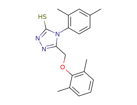 Molecular Structure of 64013-56-5 (3H-1,2,4-Triazole-3-thione,
5-[(2,6-dimethylphenoxy)methyl]-4-(2,4-dimethylphenyl)-2,4-dihydro-)