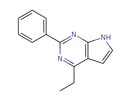 Molecular Structure of 63205-47-0 (1H-Pyrrolo[2,3-d]pyrimidine, 4-ethyl-2-phenyl-)