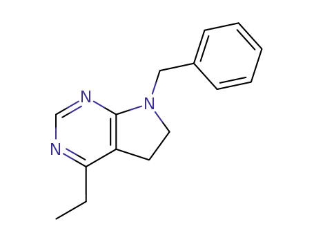 Molecular Structure of 63205-42-5 (7H-Pyrrolo[2,3-d]pyrimidine, 4-ethyl-5,6-dihydro-7-(phenylmethyl)-)