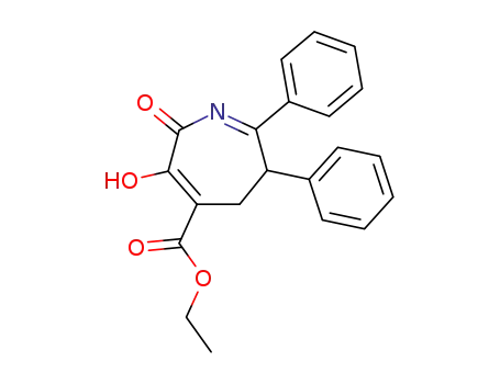 Molecular Structure of 60769-86-0 (2H-Azepine-4-carboxylic acid,
5,6-dihydro-3-hydroxy-2-oxo-6,7-diphenyl-, ethyl ester)