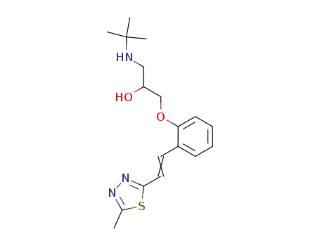 Molecular Structure of 72578-10-0 (2-Methyl-5-(2-(2-hydroxy-3-tert-butylaminopropoxy)styryl)-1,3,4-thiadi azol [German])