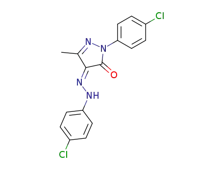 Molecular Structure of 7625-04-9 (1H-Pyrazole-4,5-dione, 1-(4-chlorophenyl)-3-methyl-,
4-[(4-chlorophenyl)hydrazone])
