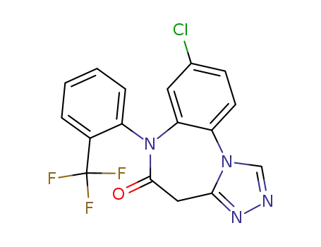 Molecular Structure of 54705-88-3 (4H-[1,2,4]Triazolo[4,3-a][1,5]benzodiazepin-5(6H)-one,8-chloro-6-[2-(trifluoromethyl)phenyl]-)