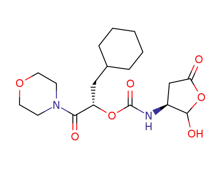 Carbamic acid, [(3S)-tetrahydro-2-hydroxy-5-oxo-3-furanyl]-,
(1S)-1-(cyclohexylmethyl)-2-(4-morpholinyl)-2-oxoethyl ester