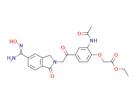 Acetic acid,
[2-(acetylamino)-4-[[1,3-dihydro-5-[(hydroxyamino)iminomethyl]-1-oxo-2
H-isoindol-2-yl]acetyl]phenoxy]-, ethyl ester