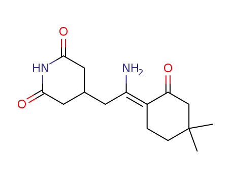 Molecular Structure of 62059-98-7 (2,6-Piperidinedione,
4-[2-amino-2-(4,4-dimethyl-2-oxocyclohexylidene)ethyl]-)