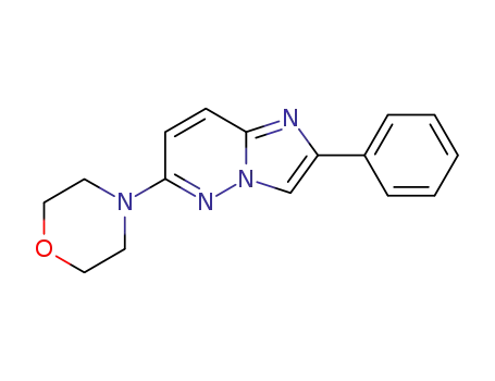 Molecular Structure of 1844-88-8 (Imidazo[1,2-b]pyridazine, 6-(4-morpholinyl)-2-phenyl-)