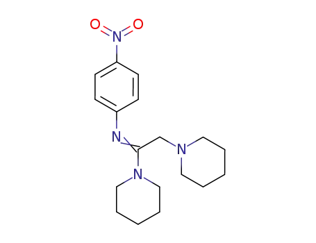 Molecular Structure of 63754-79-0 (Piperidine, 1-[1-[(4-nitrophenyl)imino]-2-(1-piperidinyl)ethyl]-)