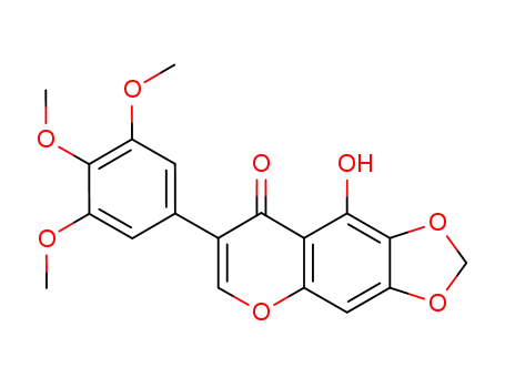 Molecular Structure of 41682-44-4 (8H-1,3-Dioxolo[4,5-g][1]benzopyran-8-one,9-hydroxy-7-(3,4,5-trimethoxyphenyl)-)