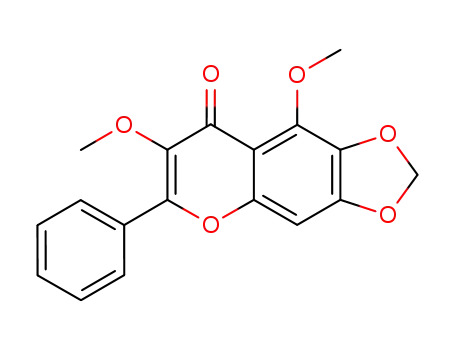 Molecular Structure of 72357-36-9 (8H-1,3-Dioxolo[4,5-g][1]benzopyran-8-one, 7,9-dimethoxy-6-phenyl-)
