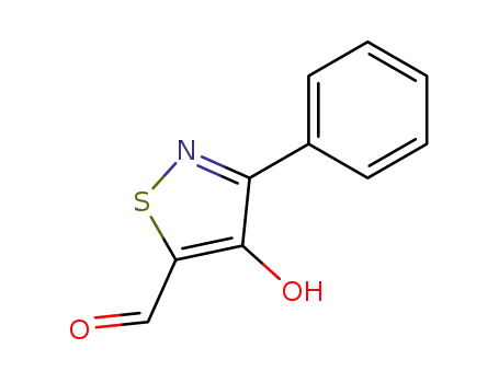 Molecular Structure of 19389-30-1 (5-Isothiazolecarboxaldehyde, 4-hydroxy-3-phenyl-)