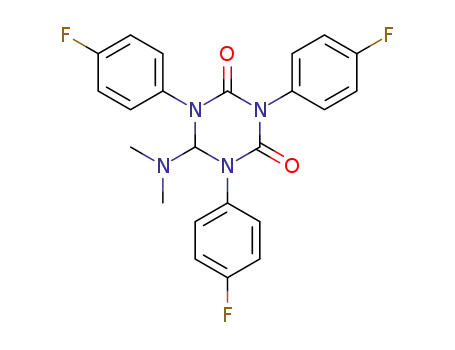 Molecular Structure of 60252-81-5 (1,3,5-Triazine-2,4(1H,3H)-dione,
5-(dimethylamino)-1,3,5-tris(4-fluorophenyl)dihydro-)