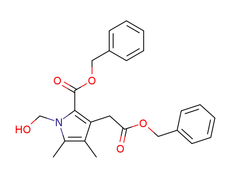 Molecular Structure of 62587-53-5 (1H-Pyrrole-3-acetic acid,
1-(hydroxymethyl)-4,5-dimethyl-2-[(phenylmethoxy)carbonyl]-,
phenylmethyl ester)