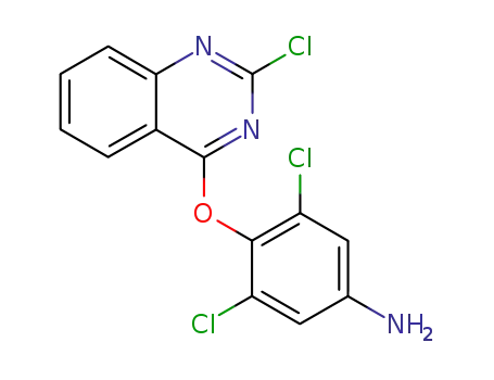 Molecular Structure of 64778-49-0 (Benzenamine, 3,5-dichloro-4-[(2-chloro-4-quinazolinyl)oxy]-)