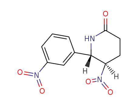 Molecular Structure of 61298-32-6 (2-Piperidinone, 5-nitro-6-(3-nitrophenyl)-, trans-)