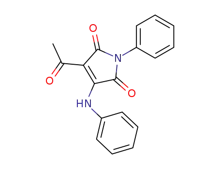 Molecular Structure of 72543-13-6 (1H-Pyrrole-2,5-dione, 3-acetyl-1-phenyl-4-(phenylamino)-)