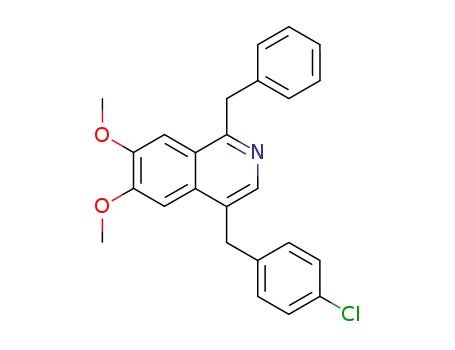 Molecular Structure of 62334-31-0 (Isoquinoline, 4-[(4-chlorophenyl)methyl]-6,7-dimethoxy-1-(phenylmethyl)-)