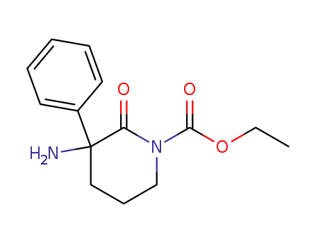 Molecular Structure of 68475-16-1 (1-Piperidinecarboxylic acid, 3-amino-2-oxo-3-phenyl-, ethyl ester)