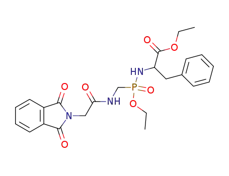 Molecular Structure of 38416-64-7 (L-Phenylalanine,
N-[[[[(1,3-dihydro-1,3-dioxo-2H-isoindol-2-yl)acetyl]amino]methyl]ethoxy
phosphinyl]-, ethyl ester)