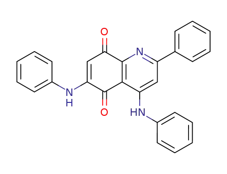 Molecular Structure of 63282-43-9 (5,8-Quinolinedione, 2-phenyl-4,6-bis(phenylamino)-)