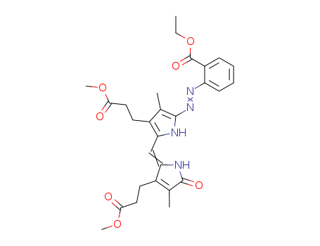 1H-Pyrrole-3-propanoic acid,  2-[[5-[[2-(ethoxycarbonyl)phenyl]azo]-3-(3-methoxy-3-oxopropyl)-4-meth  yl-1H-pyrrol-2-yl]methylene]-2,5-dihydro-4-methyl-5-oxo-, methyl ester
