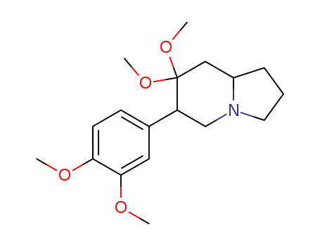 Molecular Structure of 63895-91-0 (Indolizine, 6-(3,4-dimethoxyphenyl)octahydro-7,7-dimethoxy-)